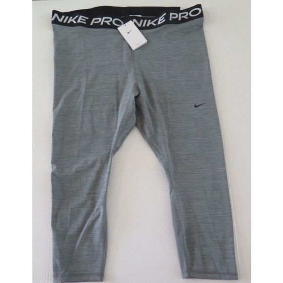Nike Pro DC5393 084 Women's Plus Sz 3X Gray 365 Mid-Rise Crop Leggings - Picture 1 of 6